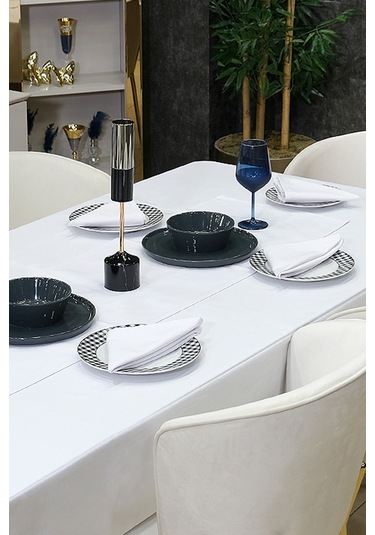 Dream Kumaş Peçete Modelleri Leke Tutmaz Kumaş Peçete Çeyiz Seti 6lı Paket Beyaz