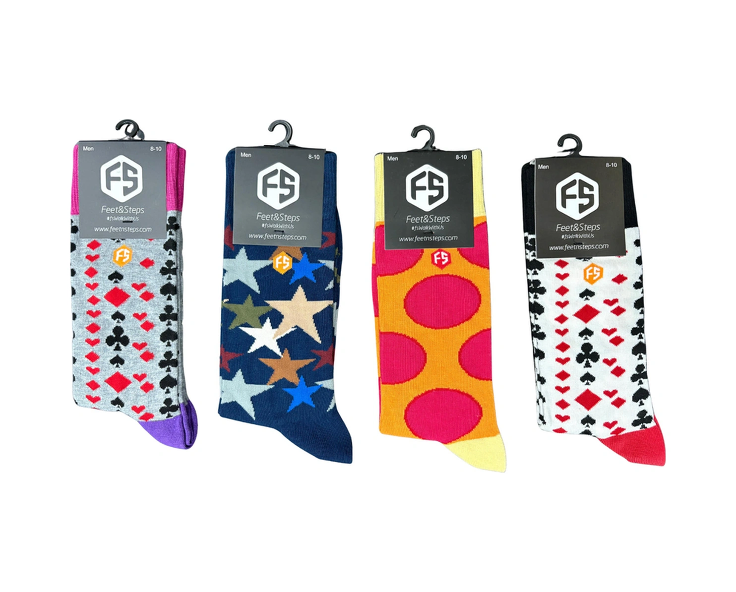 Erkek Renkli Desenli Pamuklu Günlük Çorap 8-10/1 Çok Renkli