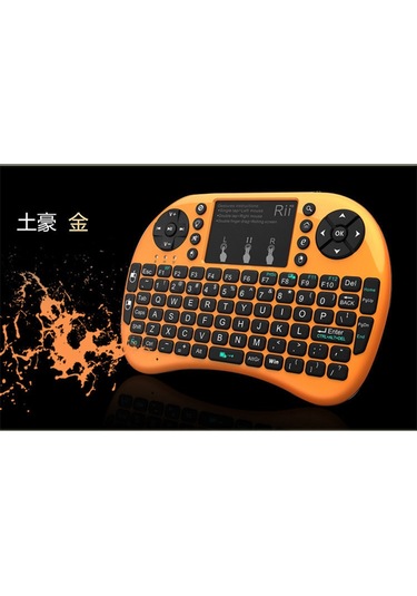 Maiyame Küçük Boylu Sarı 2.4g Kablosuz Farelı Klavye - Işıklı Tuşlar, Taşınabilir Kablosuz Klavye Mouse Seti Lazer