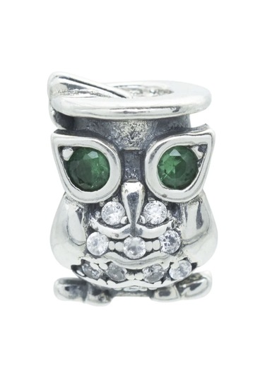 Nur Silver Yeşil Göz Detaylı Baykuş Gümüş Charm Nur-bl00044