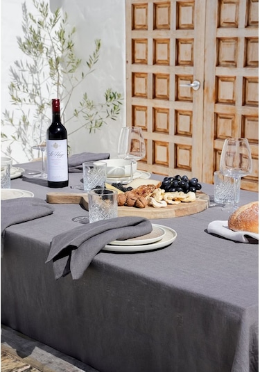 Wellstil Premium Keten Masa Örtüsü Gri