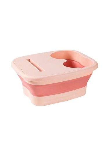 Novahub Katlanabilir Ayak Banyosu Masaj Kovası Islatma Kovası Katlanır Havza Spa Ayak Banyosu Kovası Ev Sauna Küvet Pedikür Banyo Küveti Pembe Pembe