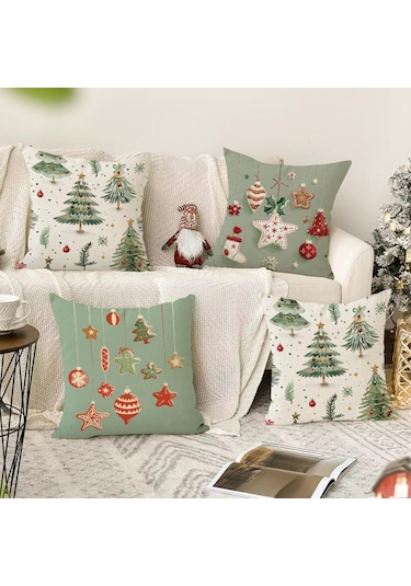 Suntek Yılbaşı Yastık Kılıfı Noel-yıldızı-baskısı-a Noel Yıldızı Baskısı A