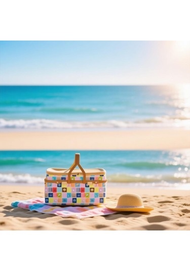 25 Lt Piknik Sepeti 1072 Picnic Bag Bej