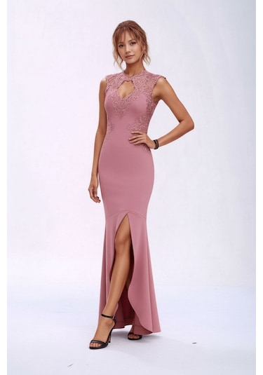 Mamayaga Kadın Pencere Güpürlü Yaka Asimetrik Etek Balık Model Ay Kol Şık Abiye Curve Büyük Beden Gece Elbise Pembe Mamayaga Kadın Pencere Güpürlü Yaka Asimetrik Etek Balık Model Ay Kol Şık Abiye Curve Büyük Beden Gece Elbise Pembe