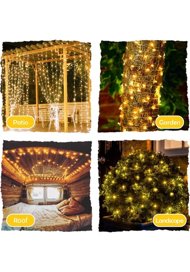 Su Geçirmez Parıldayan Peri Işıkları, İç Mekan Dış Mekan Ev Dekorasyonu İçin Kolay Kullanımlı Pil İle Çalışan Zamanlayıcı, 4'lü Paket Ultra Parlak Led Diğer