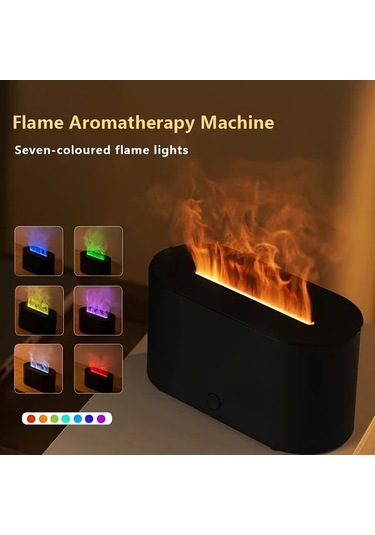 Techbloom Ultra Sessiz Alevli Aromaterapi Difüzör Dark Wood Grain Usb Güçlü Ayarlanabilir Parlaklık Ev Yatak Odası Ofis Ahşap