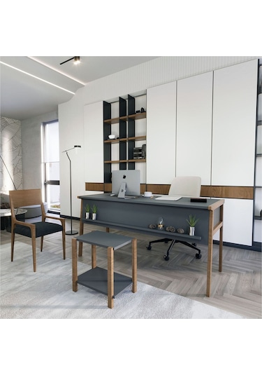 Zenith Ofis Masası Antrasit Ceviz