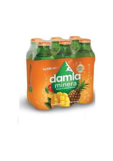 Damla Minera Mango Ananas Aromalı Maden Suyu 6 x 200 ML