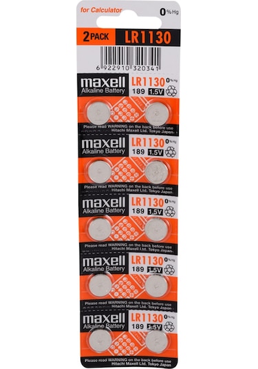 Maxell LR1130 189 Alkalin Düğme Pil 10'lu