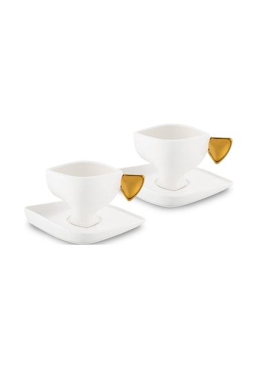 Jumbo Glide 4 Parça 2 Kişilik Kahve Fincan Takımı Gold Gold