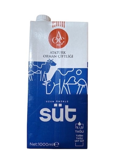Atatürk Orman Çiftliği %1,5 Yarım Yağlı Süt 1 Lt X 6 Adet