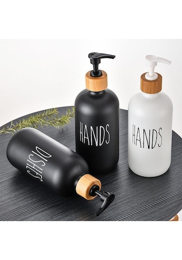 Çiftlik Evi Mutfak Tezgahı Banyo Organizasyonu İçin Pompa Sabun Şişesi İle El Sabunu Ve Bulaşık Sabunu Dispenseri 500ml Style 3 Diğer
