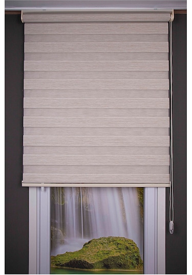 Oba Perde Bambu Pileli Zebra Perde Beyaz 100 x 190