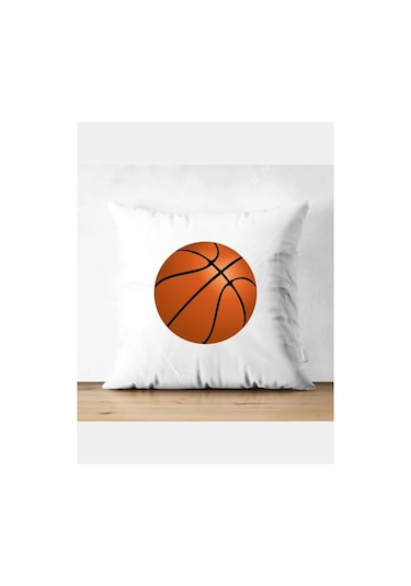 Basketbol Toplu Kırlent Kılıfı - Basketçi Yastık Kılıfı Renkli