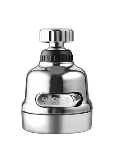 Çankaya Krom 3 Fonksiyonlu Mutfak Lavabo Başlığı 360 Derece Döner Musluk Ucu Kireç Tutmaz 1 Adet Krom