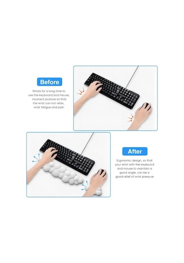 Bulut Bilek Desteği Hafızalı Köpük Mouse Pad Ofis Masaüstü Bilek Desteği Mor