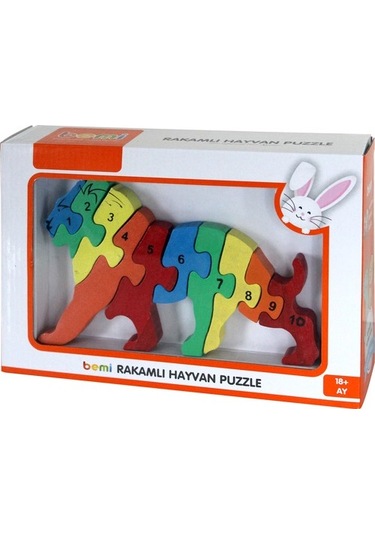 Ahşap Aslan Bemi 3d Rakamlı Aslan Puzzle Eğitici Öğretici