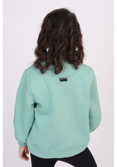 Toontoy Kız Çocuk Baskılı Sweatshirt Yeşil