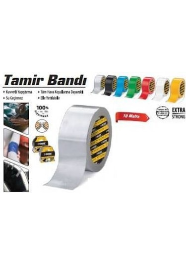 2 Adet Tamir Bandı Sızdırmaz-1.Kalite 48 Mm X 10 Metre Gri-Siyah