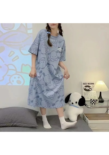 Snapbuy Kadın Kore Tarzı Yaz Pijama Seti - Rahat Ev Kıyafeti, Kısa Kollu Pijama Öğrenciler İçinerkek Koyu Gri