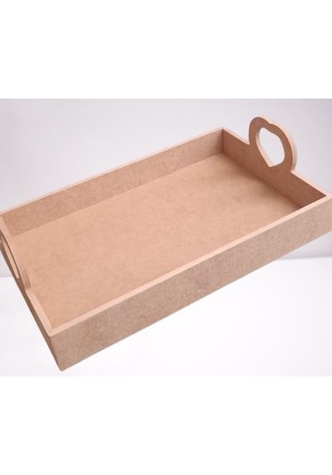 Hobi Adn 90367 Model Tepsi Kalplı Ahşap Mdf Ham El Yapım