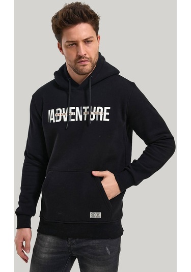 Kapüşonlu Siyah Slim Fit Hoodie 23fwm64047-sıyah Siyah