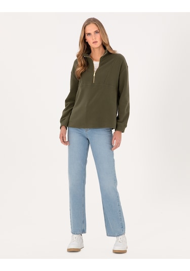 Pierre Cardin Kadın Haki Sweatshirt 50314954-vr027 Haki