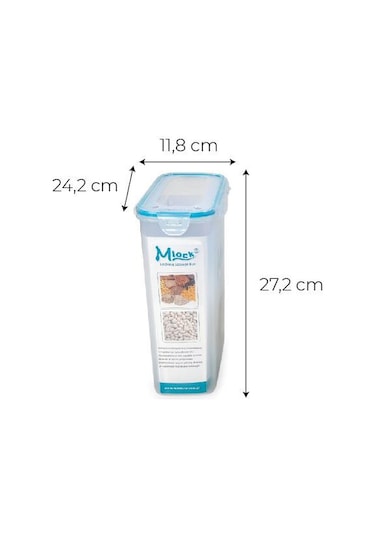 Hava Sızdırmaz Contalı Bakliyat Saklama Kabı 45 L 4 Lü Set Çok Renkli