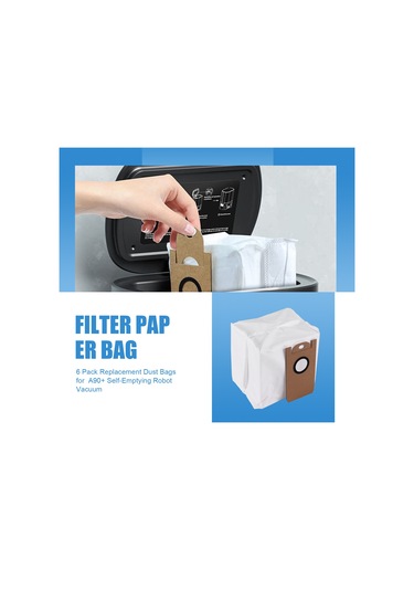 Xurunkeji Amarey A90+ Kendiliğinden Boşalan Robot Süpürge İçin 6'lı Yedek Toz Torbası Paketi