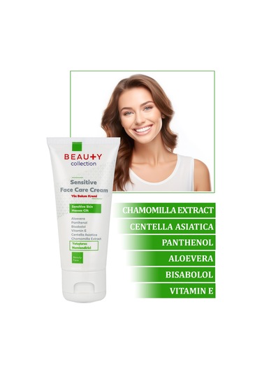 Beauty Collection Hassas Ciltlere İçin Yatıştırıcı ve Nemlendirici Yüz Bakım Kremi 50 ML
