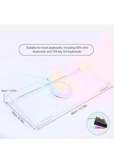 Xindoker Ergonomik 25 Derece Eğimli Akrilik Klavye Standı - Bilek Yorgunluğunu Azaltır, Kaymaz Tabanlı