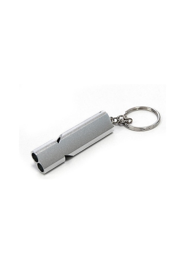 Gümüş Açık Kamp Çift Tüp Yüksek Frekans İmdat Düdüğü Kendini Savunma Aletleri Gümüş