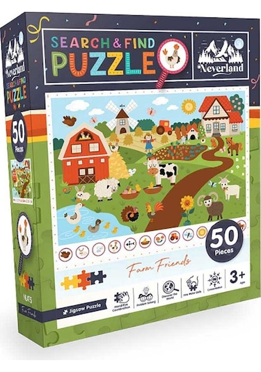 Neverland Ara Ve Bul Farm Frıends Çiftlik Arkadaşları 50 Parça Puzzle Nl415