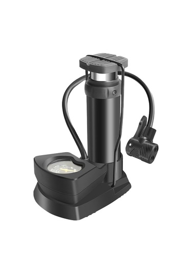 Araba / Motosiklet / Bisiklet Ayak Şişirme Kompresör & Hava Pompası İşaretçi Tipi Lastik Basıncı Algılama Ayak Şişirme Cihazı Siyah