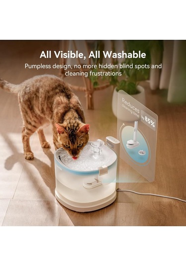 Cheerble E1 Otomatik Kedi Su Pınarı 2 Lt - Şarjlı, Sessiz, Filtreli Ve Taşınabilir Tasarım