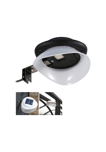 Geeroyoo "güneş Enerjili Bahçe Aydınlatma Lambası - 9 Led'li Su Geçirmez Çit Ve Duvar Aydınlatması" Siyah