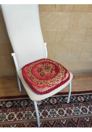 Burush Sandalye Minderi 40x40 Cm, Bağcıklı 160939744 Bordo