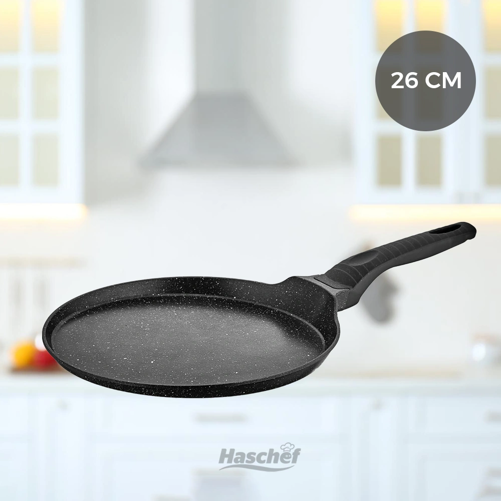 Zümrüt Krep Tavası 26 Cm Siyah