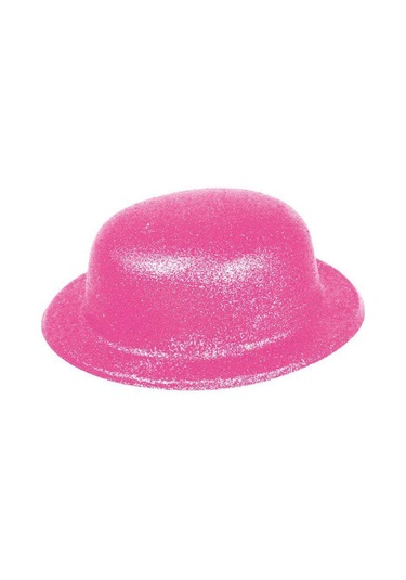 Pembe Renk Simli Melon Yuvarlak Parti Şapkası 24x26 Cm N188