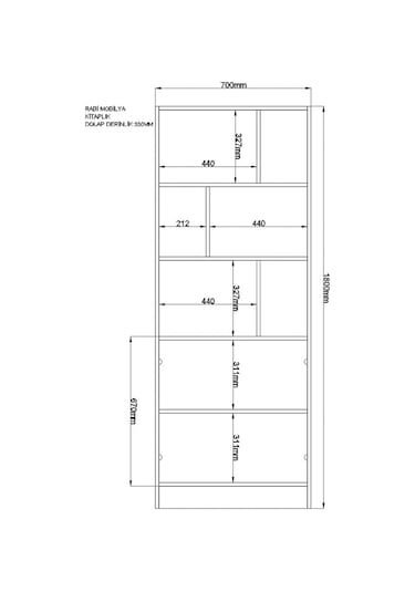 Rabi Mobilya Gold Country Çalışma Masası Kitaplık Takımı Beyaz