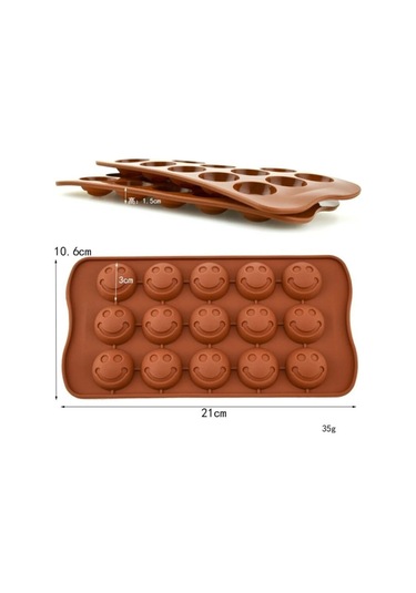 Gülen Emoji Silikon Çikolata Kalıbı 15'li Goldcakes