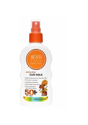 Beach Day Bebek ve Çocuklar için Yüksek Koruyucu Güneş Sütü Spf 50+ 150 ML