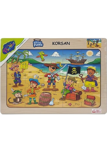 Playwood Ahşap Eğitici Puzzle Korsan Ony56