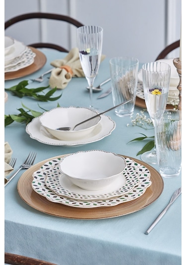 Karaca  Almond Tropez 24 Parça 6 Kişilik Porselen Yemek Takımı