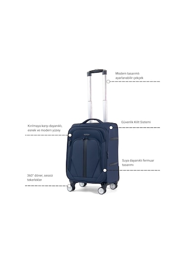 Reymond Luggage Luna Serisi Seyahat Valizi, Orta Boy Gri