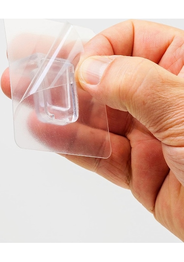 Plastik Yapışkanlı Raf Köşe Tutucu Klips Seti-al4308 2 Adet Şeffaf