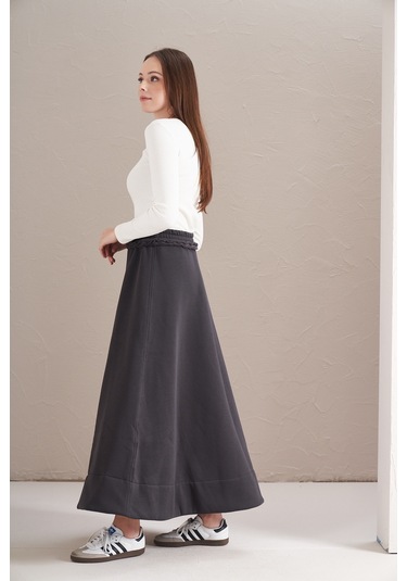 3 İplik Şardonlu Daire Etek Antrasit Antrasit