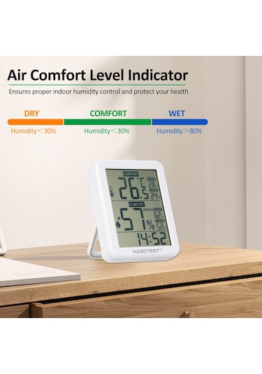 Habotest Ht682 Dijital Higrometre Ve Termometre Kapalı Beyaz