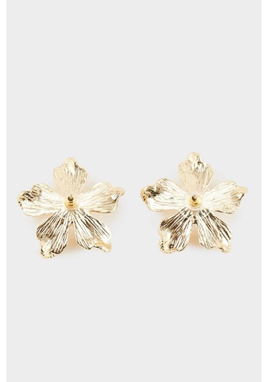 Defacto Kadın Çiçekli Gold Küpe F0890AXNS